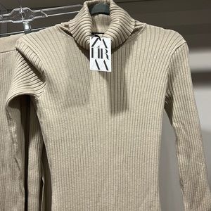 Zahraa the label ribbed dress with over skirt